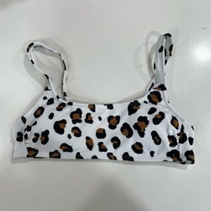 XHILARATION COW PRINT BIKINI TOP M